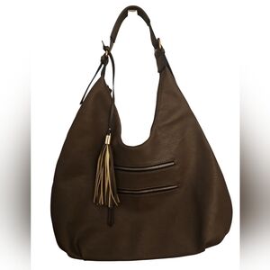 Elegant Brown Leather Hobo Bag